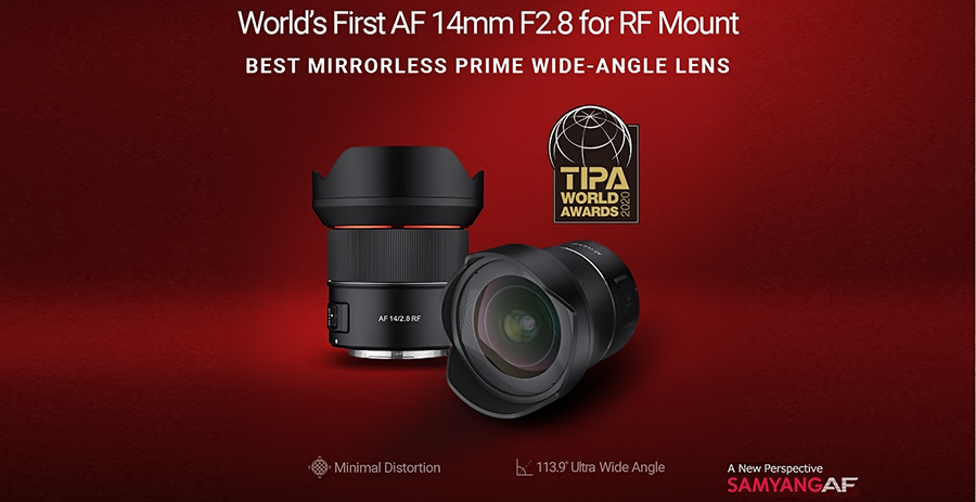 SAMYANG, “AF 14mm F2.8 RF” recibe un Premio TIPA World Awards 2020 